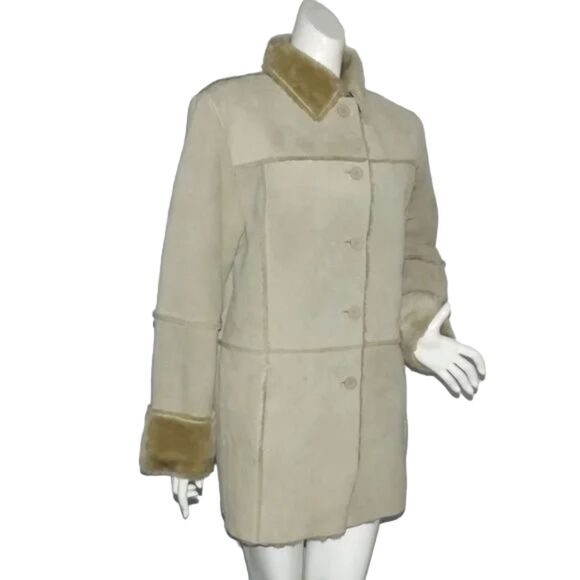 OSCAR PIEL Suede Leather Jacket, M, Faux Sherpa lining, VINTAGE, Pockets - Picture 2 of 14